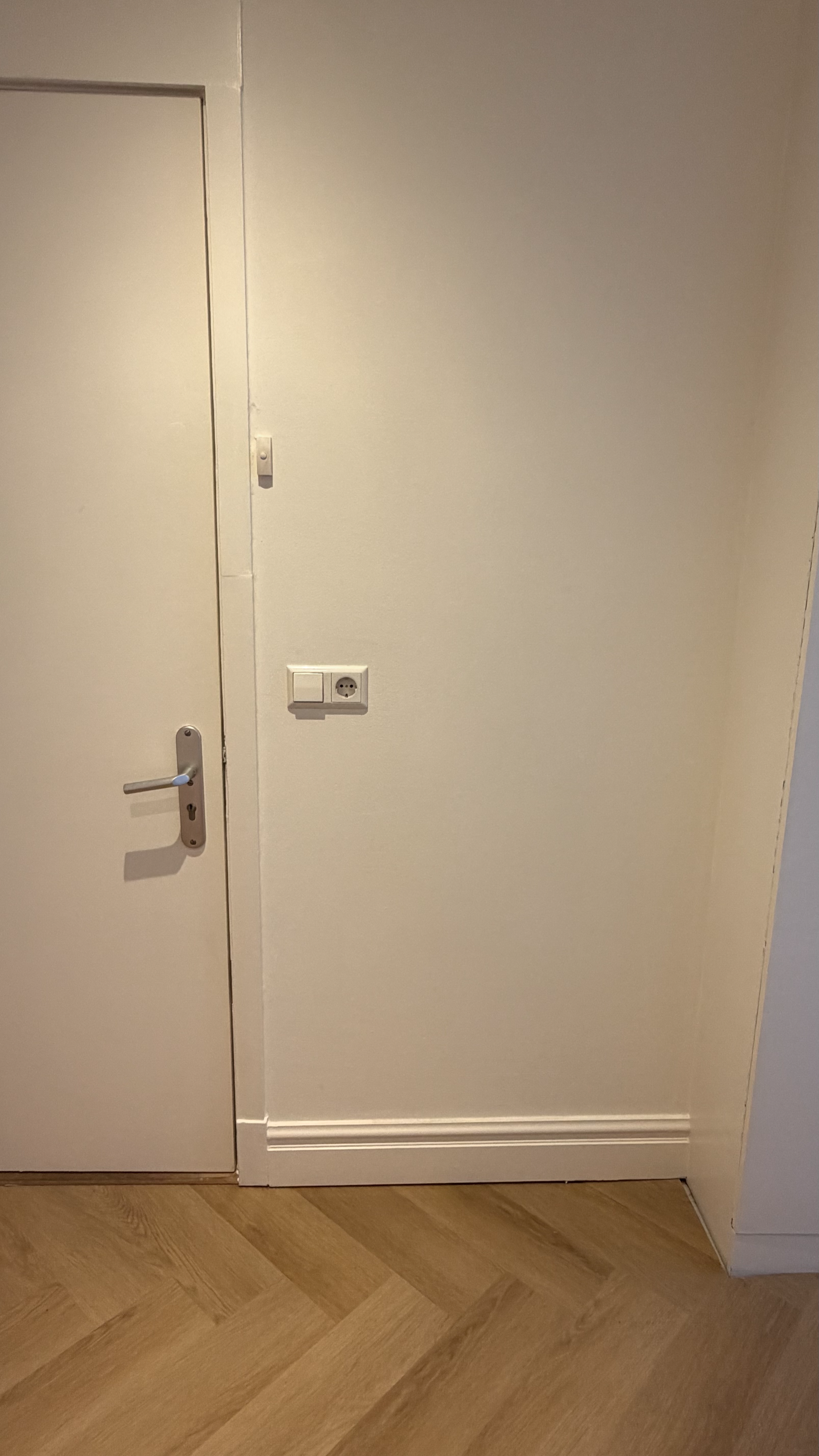 Blank hallway wall before the fitted storage concept